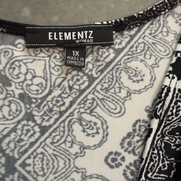 Elementz Woman Black & White Sleeveless Maxi Dress - Size 1X (NWT) - Picture 5 of 11
